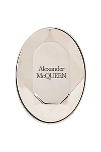 Alexander Mcqueen Logo-Engraved Faceted Stone Ring