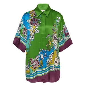 Alemais Nanci Printed Tie-Back Shirt