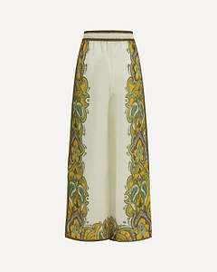 Alemais Porter Paisley Wide-Leg Pants
