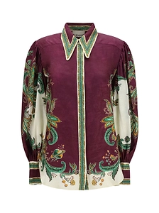 Alemais Paisley Printed Curved Hem Shirt