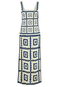 Alemais Square Neck Patchwork-Crochet Maxi Dress