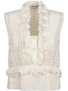 Alberta Ferretti Sleeveless Ruffled Top