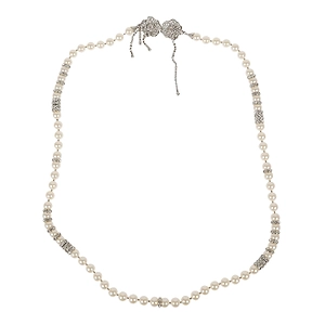 Alessandra Rich Bijoux Crystal-Pearl Necklace