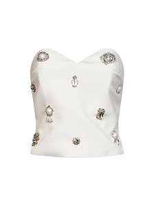 Alina Embellished Strapless Bustier Top