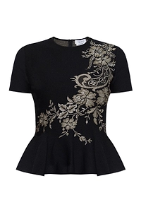 Alexander Mcqueen Peplum Floral Top