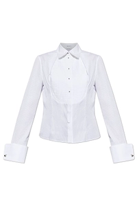 Alexander Mcqueen Pleated Bib Fitted Shirt