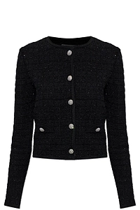 Alessandra Rich Button-Embellished Cropped Cardigan