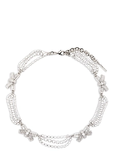 Alessandra Rich Crystal Bow Necklace