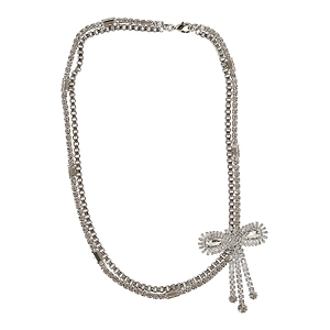 Alessandra Rich Crystal Bow Necklace