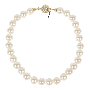 Alessandra Rich Crystal Clasp Pearl Necklace
