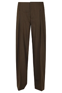 Alberta Ferretti Honeycomb Textured Wide-Leg Palazzo Trousers
