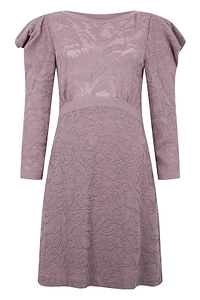 Alberta Ferretti Textured Puff-Sleeve Dress