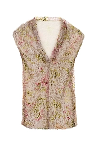 Alberta Ferretti Textured V-Neck Knitted Top