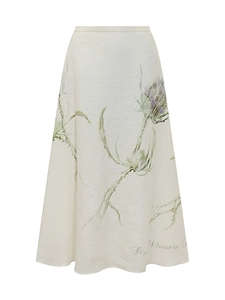 Alberta Ferretti Thistle Print Skirt