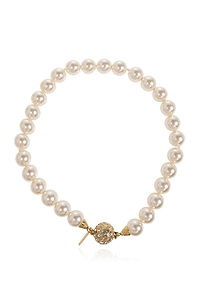 Alessandra Rich Crystal Clasp Pearl Necklace