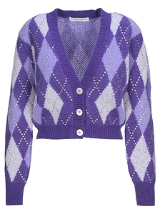 Alessandra Rich V-Neck Cropped Cardigan