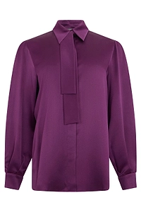 Alberta Ferretti Tie-Neck Long-Sleeve Top