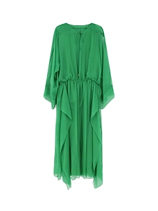 Alberta Ferretti Tie-Waist Long-Sleeve Dress