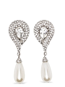 Alessandra Rich Crystal Pendant Earrings