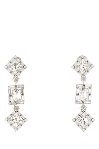 Alessandra Rich Crystal Square Drop Earrings