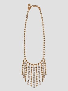 Alessandra Rich Embellished Beaded Fringed Necklace