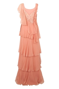 Alberta Ferretti Tiered Ruffle Long Dress