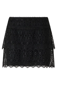 Alberta Ferretti Tiered Lace Mini Skirt