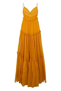 Alberta Ferretti Tiered Sleeveless Maxi Dress