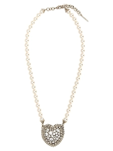 Alessandra Rich Embellished Heart-Shaped Necklace