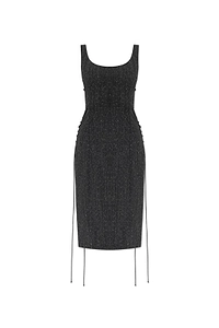 Alexander Mcqueen Ruched Knit Midi Dress