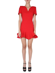 Alexander Mcqueen Ruffled Hem Mini Dress