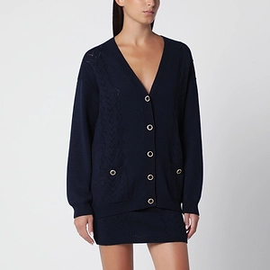 Alessandra Rich Eyelet Button Knit Cardigan