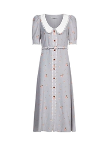 Alessandra Rich Floral Print Midi Dress