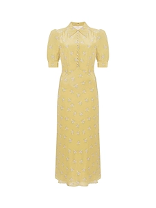 Alessandra Rich Floral Button-Front Dress