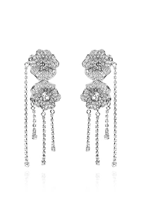 Alessandra Rich Floral Drop Clip-On Earrings