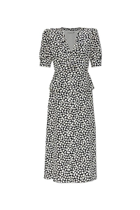 Alessandra Rich Floral Printed V-Neck Midi Dress