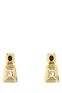 Alessandra Rich Geometric Crystal Drop Earrings