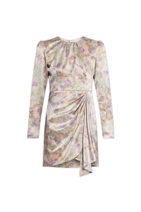 Alessandra Rich Floral Motif Pleated Dress