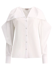 Alexander Mcqueen Ruffled V-Neck Shirt