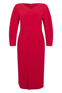 Alberta Ferretti V-Neck Long-Sleeve Dress