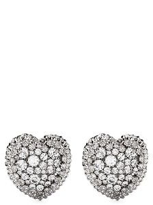 Alessandra Rich Heart Embellished Earrings