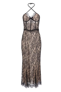 Alessandra Rich Halterneck Laced Dress