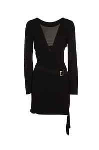 Alberta Ferretti V-Neck Long-Sleeved Mini Dress
