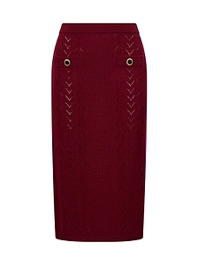 Alessandra Rich Lace-Knit Midi Skirt