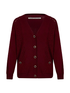Alessandra Rich Lace-Knit Buttoned Cardigan