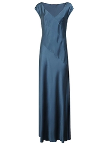 Alberta Ferretti V-Neck Satin Gown