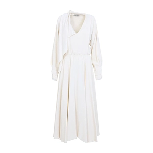 Alberta Ferretti V-Neck Satin Dress