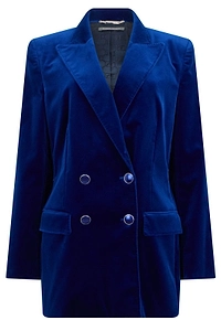 Alberta Ferretti Velvet Double-Breasted Blazer