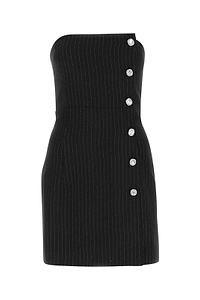 Alessandra Rich Lurex Pinstriped Bustier Mini Dress