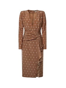 Alessandra Rich Long Sleeve Polka Dot Dress